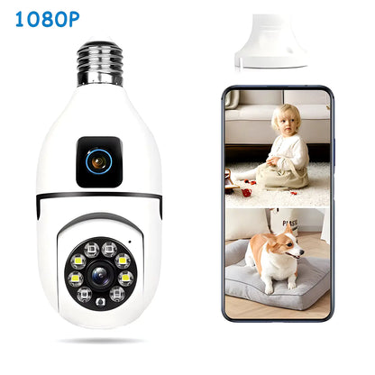 Speed-X Dual Lens Night Vision Motion Detection Bulb Camera