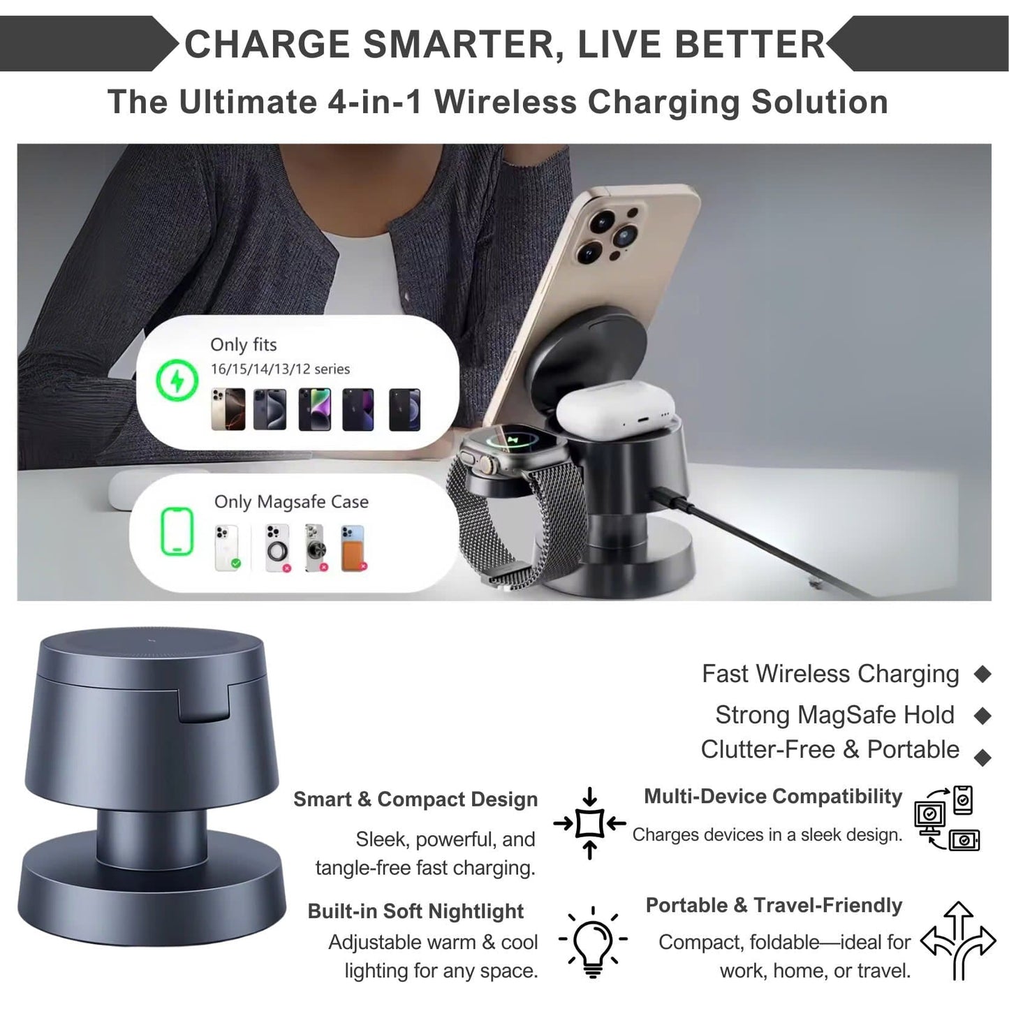 Magnetic 3 in 1 Wireless Charger