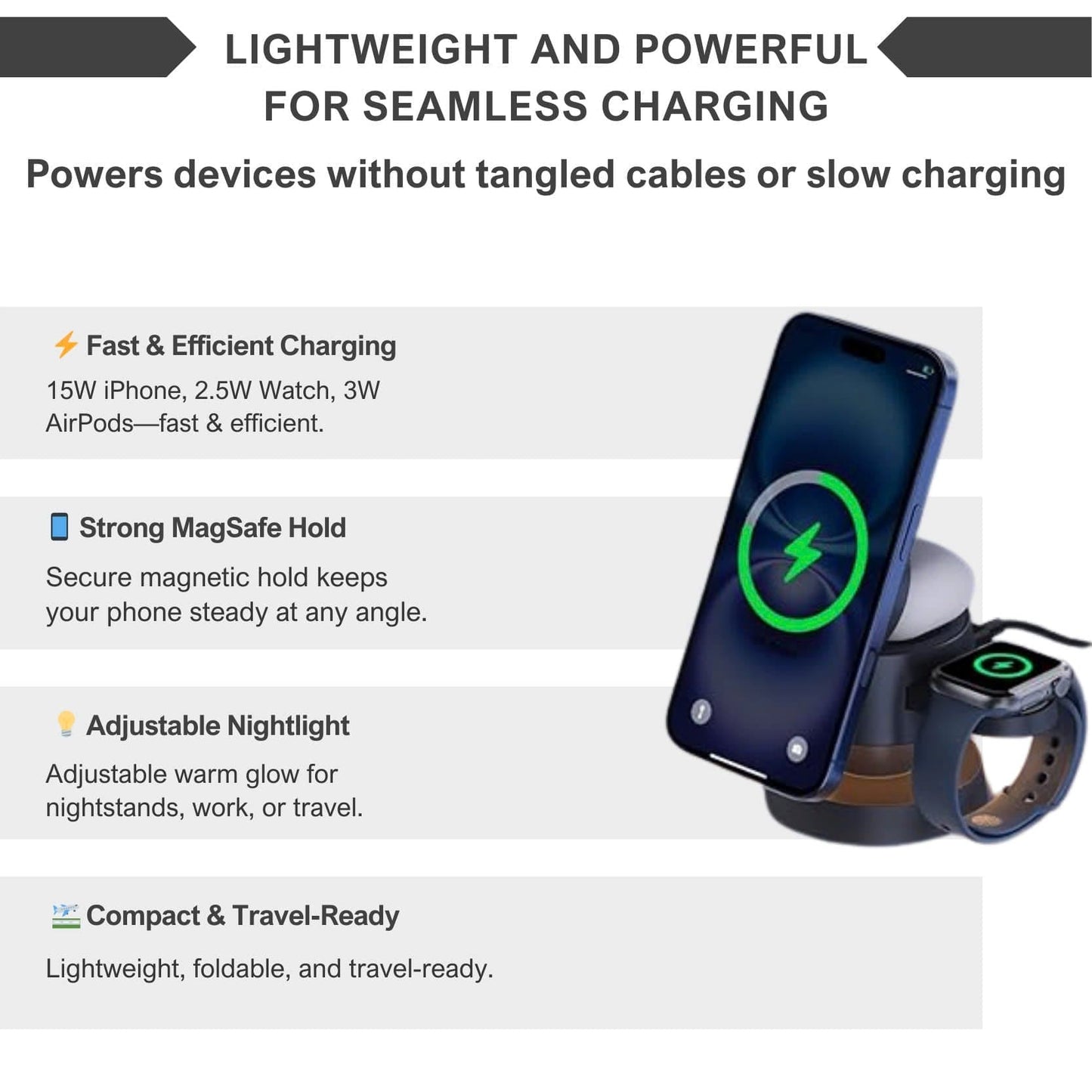 Magnetic 3 in 1 Wireless Charger